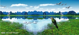 高清晰宽屏山水鸟语风景画