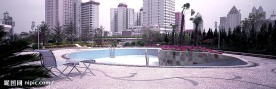 中心喷泉花园