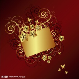 金色花纹蝴蝶矢量素材