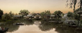 江南水乡风景PSD