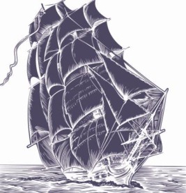 钢笔画风格帆船