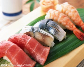 美食日本料理料理虾三文鱼