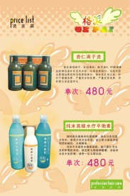 发廊价目表