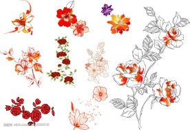 实用花卉花纹矢量素材