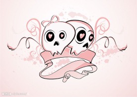 可爱潮流情侣骷髅头