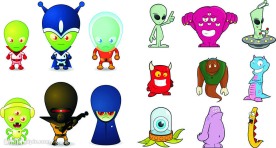 卡通外星人矢量素材