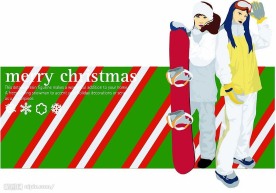 韩国人物矢量图  圣诞