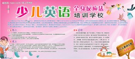 少儿英语培训学校  展板模板