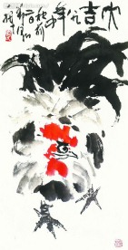 庞希泉现代国画~雄鸡