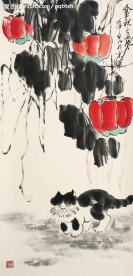 庞希泉现代国画~猫1