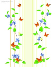 蝴蝶花纹移门图