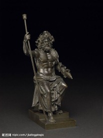 古希腊青铜宙斯小像