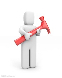 拿着锤子的3d小人图片