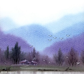 高精度水彩意境图