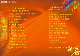 节目单 宣传单 折页 封面 花纹 新春快乐  底纹
