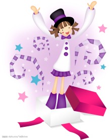 小女孩打开礼盒