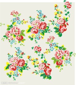 矢量玫瑰布花