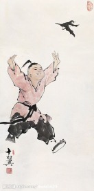 孩童戏雀图