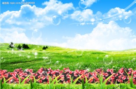 春暖花开郊外风光