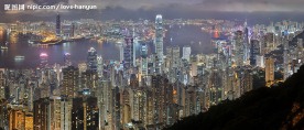 香港维多利亚港高清晰夜景照片