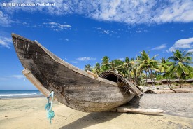 夏日海边沙滩风景