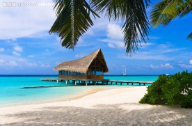 夏日海边沙滩风景