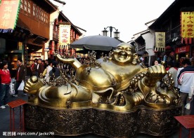 杭州河坊街铜艺精品弥乐佛