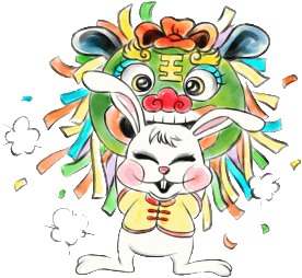 中国水墨画12生肖兔