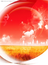 丰收的季节红色背景