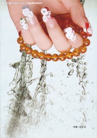 美女 美手 美甲 水