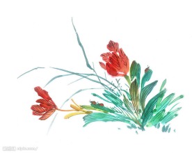 花草水墨画