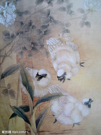 工笔画——老屋门前局部