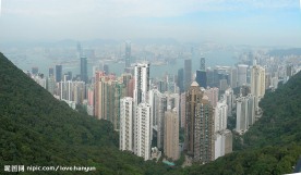 香港 维多利亚港 巨幅 迷人 白日雾景 拍摄于 太平山顶