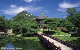 韩国景福宫的香远亭