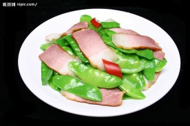 腊肉炒甜豆