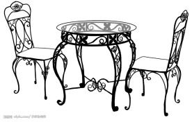 欧式圆茶几和椅子