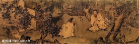中国画 人物  农夫 山水 树木