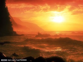 海边日出