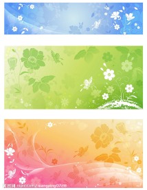梦幻淡雅花纹蝴蝶背景