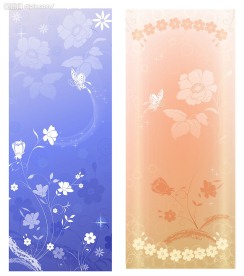 淡雅花纹蝴蝶背景