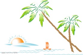 海滩风景画