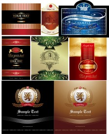 7款欧式瓶贴设计矢量素材