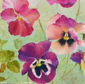 水墨画 花 花色