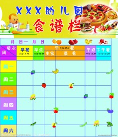 幼儿园食谱栏