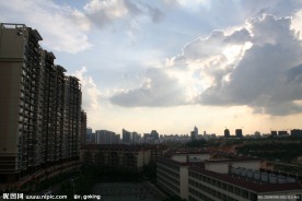 晚霞光柱直透云端14