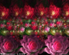 3D梦幻抽象花朵壁纸系列