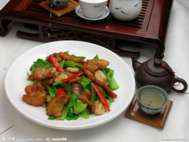水菜芥菜炒蒜香肉