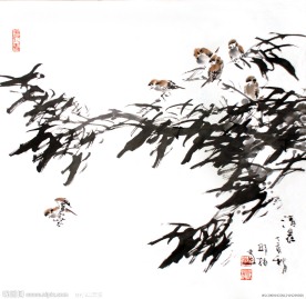 齐白石第四代传人书画名家 邱杨花鸟国画作品