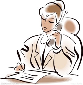 打电话的女文员