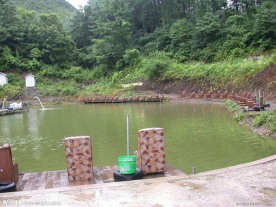 垂钓场 钓鱼场 自然风景 山水 池塘 水库 云彩 瀑布